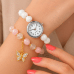 premium stylish beaded bracelet watch for women & girls