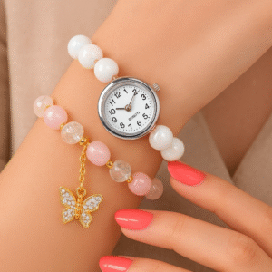 premium stylish beaded bracelet watch for women & girls