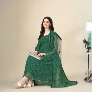 designer fox georgette printed gown with dupatta