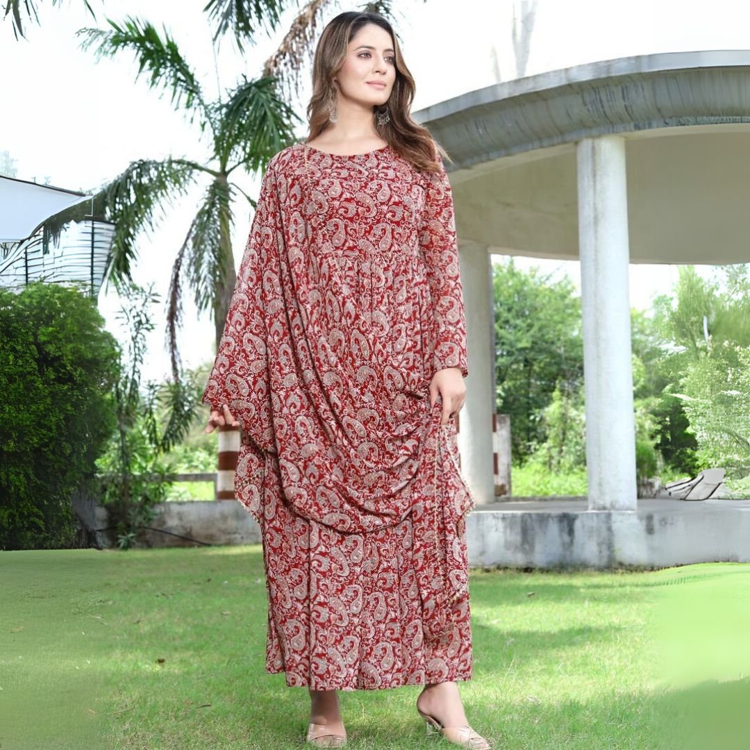 elegant digital print fox georgette gown with dupatta elegant digital print fox georgette gown with dupatta